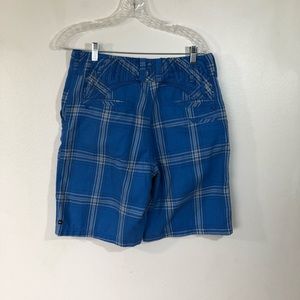 Quiksilver Plaid Shorts 32x 9 Blue Plaid Casual